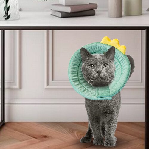 (S) Dino Cat Cone - Adjustable Soft Recovery Collar 2
