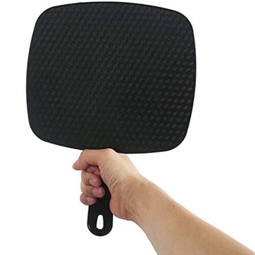 Single mirror office supply with handle, large 2