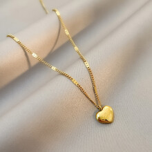 Titanium Alphabet Steel Pendant Necklace With Heart Shape Unisex For Accessories