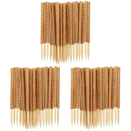 90Pièces Bâtons Khaki En Bambou Pour Décorations Gourmandes
