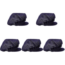 5Pièces Casquettes Chef Noir Légères Coton Pour Travail En Cuisine
