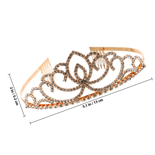 Diadema da donna rosso e oro con cristalli e strass. 1