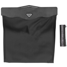 Leak Proof Car Garbage Can with Reusable Inner Bag, Portable Smart LED Trash Bin for Tesla Model3Y, Waterproof Faux Leather Hanging Organizer with