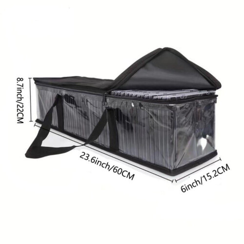 2 PCS Clear PVC CD Organizing Bags for Efficient Media Storage Solutions 1