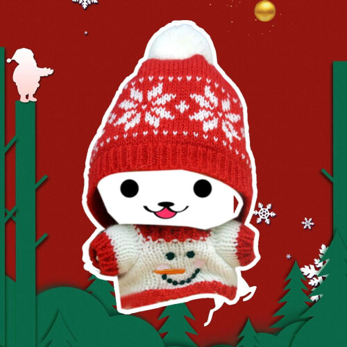 Christmas doll clothes set for 17cm dolls with hat sweater 1