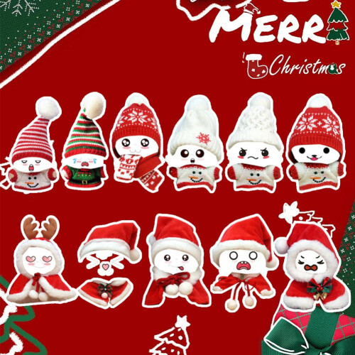 Christmas doll clothes set for 17cm dolls with hat sweater 2