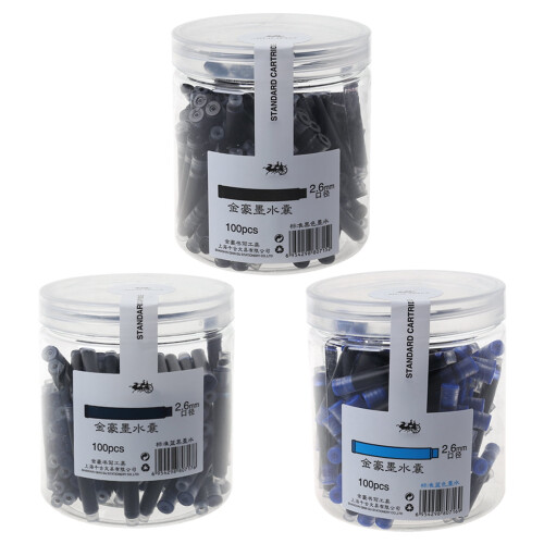 100 τεμάχια μελάνια Sacs Refill Replaceable Πένα Refill Μελανιών Γρήγορο Στέγνωμα για Γραφείο 2