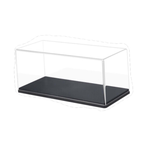 Modelbiludstillingskasse Udstillingsskab Akrylmateriale Transparent Sort Base til Samlerobjekter 1