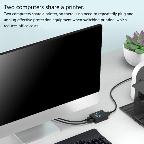 USB2.0 Manual Switching Hubs Printer Sharing Device 2 in 1 Out USB Selectors KVM Hubs Adapter 1