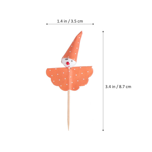 Cupcake Toppers Assorted Color Cute Clown Design Safe Paper for Party Use 80Pcs 2