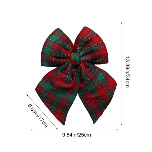 Laço xadrez natalino vermelho e verde 13,39 x 9,84 polegadas, 1 peça 2