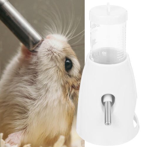 White Polypropylene Hamster Waterer Standing Type Small Pet Water Bottle 1 Set Convenient Hamster Supply 2