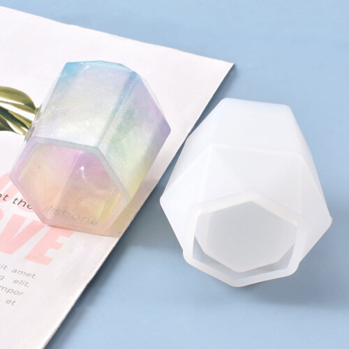 1Pack DIY Pen Organizer Mold Hexagonal White Epoxy Resin Craft Tool Back to School 2