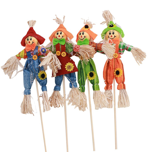 Ensemble de 4 décorations d'Halloween : épouvantails et accessoires de mise en scène polyvalents 1