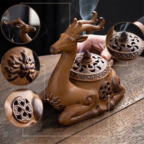 Arzător de tămâie din ceramică cu capac, 1 bucată 2