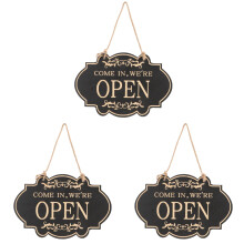 3Pièces Enseignes Porte Ouverte Fermée Noire Multifonction Durable