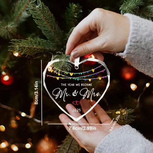 Ornement de Noël en cristal pour couples, 8 cm 2