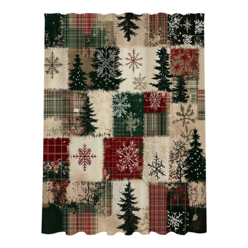 Christmas Shower Curtain 180x150cm Waterproof Polyester 1