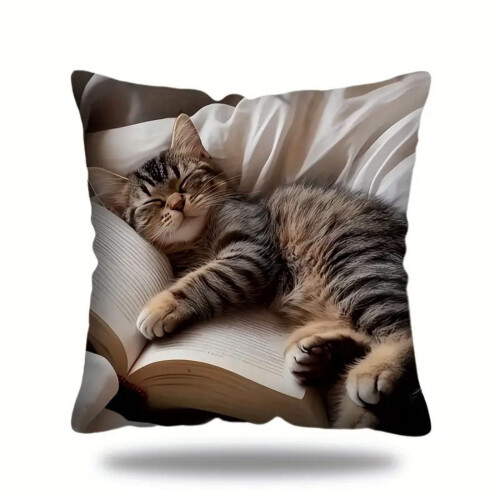 Μαξιλαροθήκη Sleeping Cats - Κοντό πέλος, μαλακό βελούδινο κάλυμμα μαξιλαριού με άνετο 1