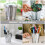 4pcs Countertop Waste Bin Iron Storage Jar for Office Use Back to School 5