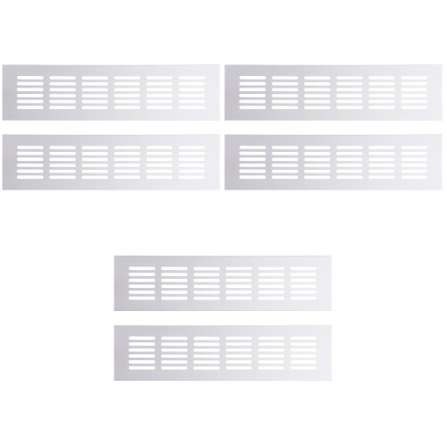 6Pcs Silver Rectangular Air Vent Mesh for Shoe Cabinet and Wardrobe 1