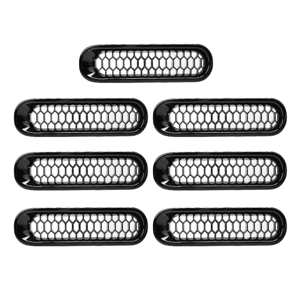 Quick And Secure Installation Grille Inserts For Jeep Wrangler Jk Jku Front Mesh Grille Cover Sturdy And Durable High Quality Abs Plastic Uv 9014198269034