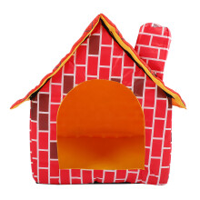 Foldable Design Pet Bed with Red Brick Aesthetic, Not Easy Deformation for Durable Use, High-Density Sponge Support for Stability, Removable Washable