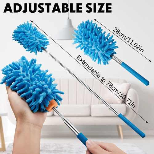 Plumeau à main extensible et lavable, brosse télescopique à dépoussiérer 2