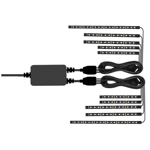 Εύκαμπτο αδιάβροχο κιτ λωρίδας LED 12V για μοτοσικλέτες και ATV – Τηλεχειριστήριο με 1