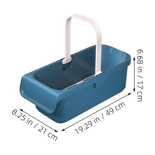 Feet Soaking Tub Rectangular Cleaning Bucket Durable Plastic Blue 1Pcs 1