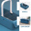 Feet Soaking Tub Rectangular Cleaning Bucket Durable Plastic Blue 1Pcs 3