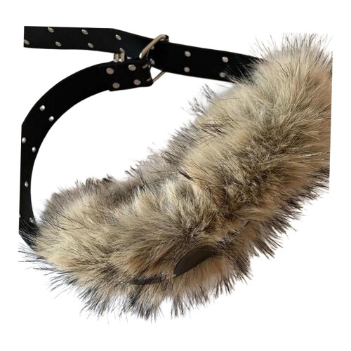 Ζώνη Y2K Punk Furry για γυναίκες, ρυθμιζόμενη, 130εκ. 1