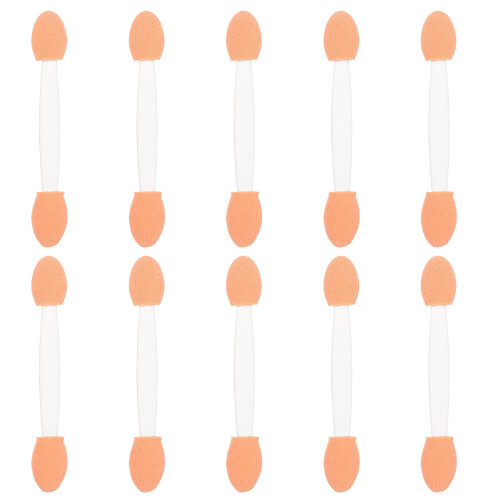 600Pcs White Oval-Tip Dual-Sided Eyeshadow Makeup Brushes Disposable