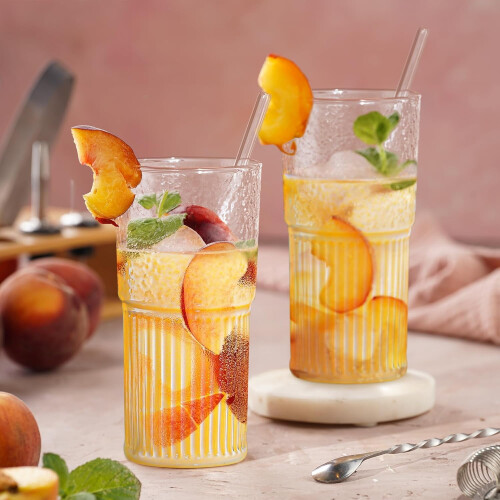 Σετ ποτηριών από βοριοπυριτικό γυαλί 22oz με καλαμάκι και καπάκι – Πλένεται στο 2