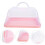 2Pcs Clear Pink Cake Carrier Cake Storage Box with Handle for Bakery 6