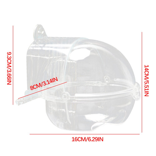 Clear Small Bird Bathtub with Removable Cage 2