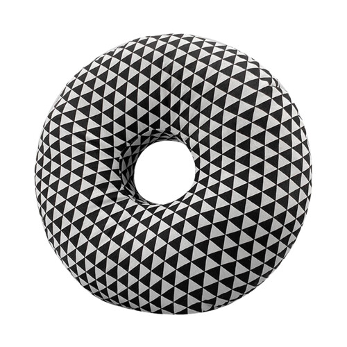 Donut Pillow Ear Piercing Pillow with Removable Pillowcase, Neck Head Support, O Black 1