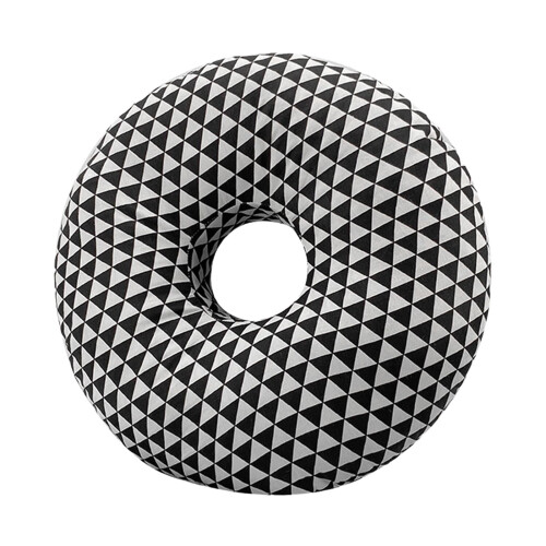 Donut Pillow Ear Piercing Pillow with Removable Pillowcase, Neck Head Support, O Black 2