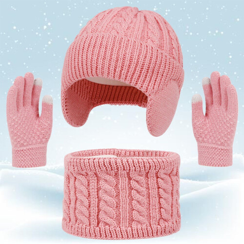 Conjunto infantil de gorro, cachecol e luvas de inverno 1