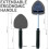 Windshield Cleaner Tool with Handle, Pivoting Triangular Head & 3 Washable Microfiber Bonnets – Compatible with Car & Home Interior/Exterior 3