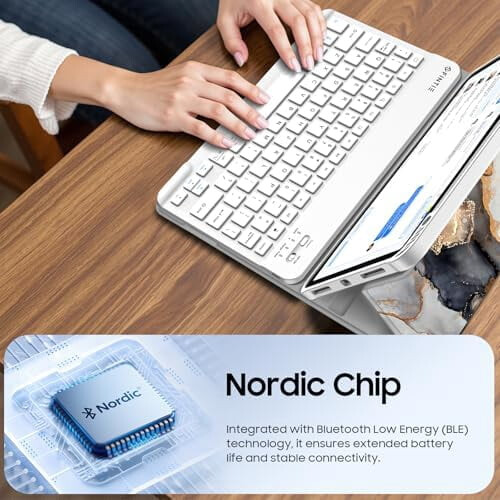 Capa com teclado compatível com iPad Air de 11 polegadas M3 (2025)/M2 (2024), iPad Air de 5ª/4ª geração – Capa de TPU macia + Teclado 2