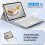 Capa com teclado compatível com iPad Air de 11 polegadas M3 (2025)/M2 (2024), iPad Air de 5ª/4ª geração – Capa de TPU macia + Teclado 5
