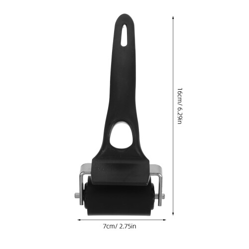 Printmaking Tool Wheel Dispensing Paper Shape Hand Roller Vinyl Rubber Black 2pcs 1