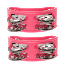 2Pièces Tambourines Pieds Rose Accessoires Percussion Enfants