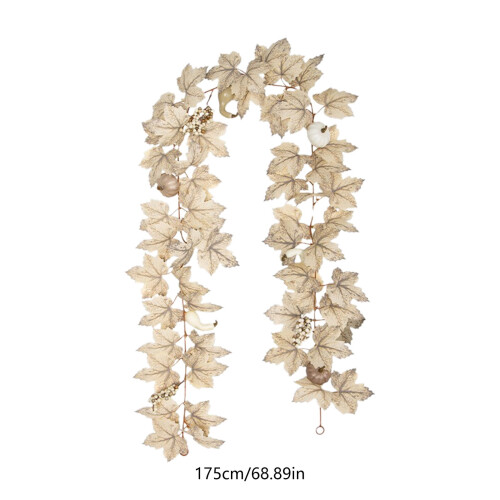 Artificial Leaf Garland Rattan Pumpkin Maple 3m 2