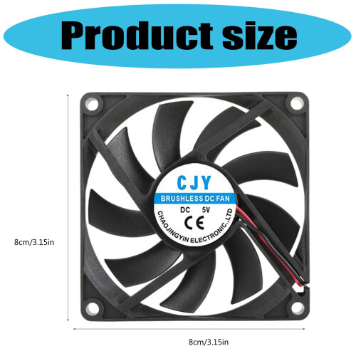 80mm 5V/12V/24V Quiet Computer Fan For Computer PC Case CPU Cooling Radiator Accessories 2