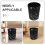 Minkissy Marble Design Black Plastic Under Desk Trash Can, Space-Saving Office Waste Bin, 1 Piece 5