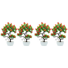 4Pièces Arbre Fruitier Simulé PVC Stable Décor Bureau Chambre Coloré