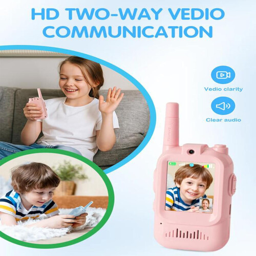 Βιντεο-walkie talkie για παιδιά, επαναφορτιζόμενα 2 τεμάχια με κάμερα HD και εναλλάκτη 1