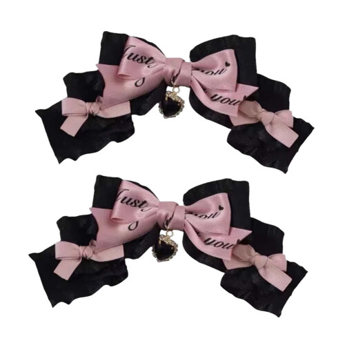 Presilhas de cabelo com laço Lolita para mulheres e meninas 1